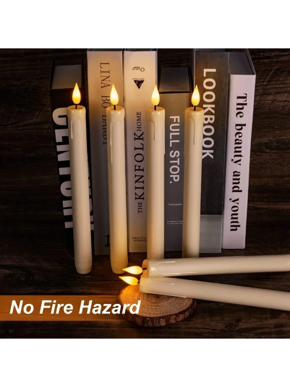 48 Pcs Flameless Taper Candles with Remote & Timer, Battery Operated LED Ivory